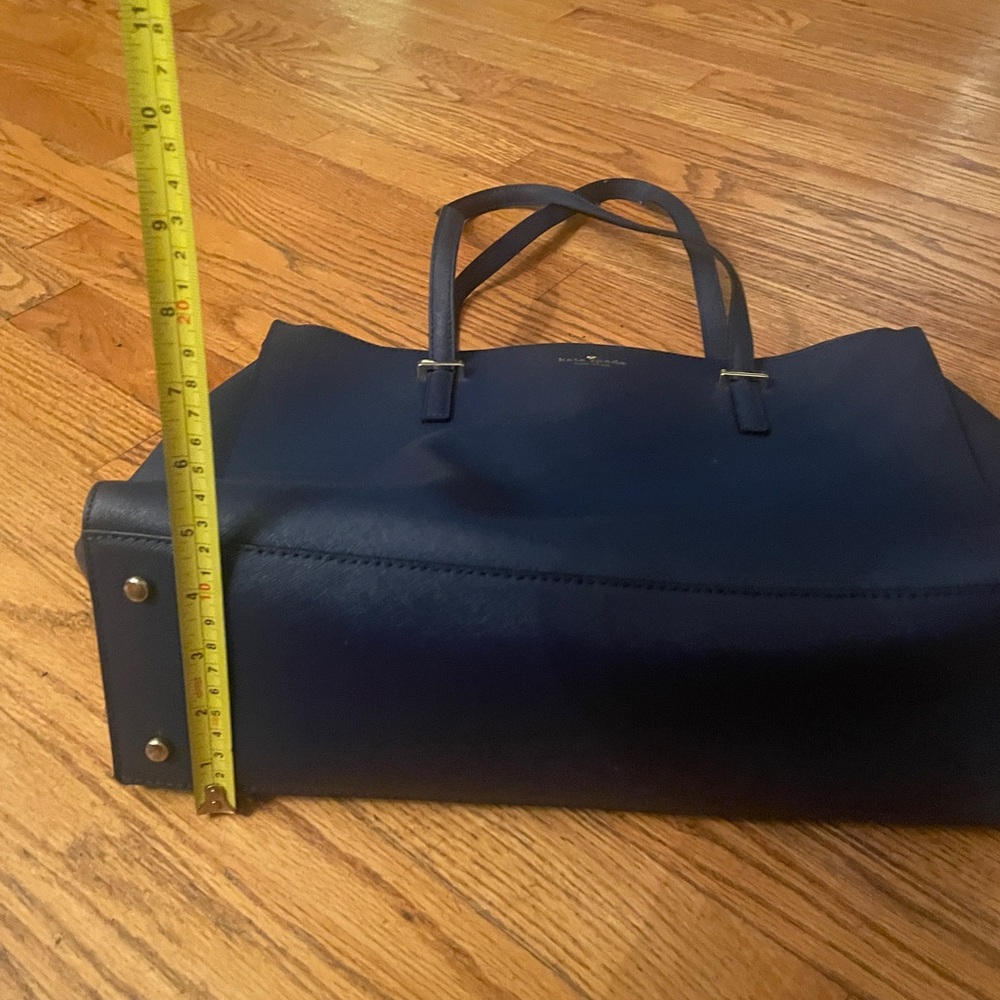 Kate Spade Navy Blue Leather Tote - Picture 7 of 8